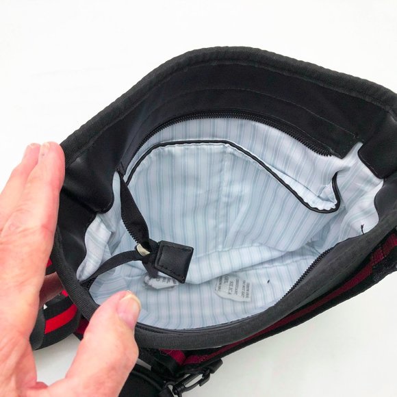 NWT Jen & Co. DRU Red & Black PLaid Bag in a Bag Neoprene Crossbody - Picture 6 of 7